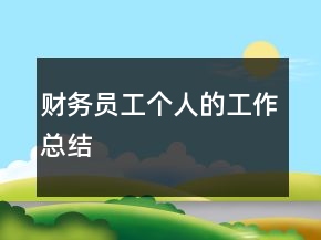 財(cái)務(wù)員工個(gè)人的工作總結(jié)