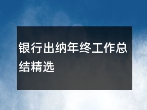 銀行出納年終工作總結(jié)精選