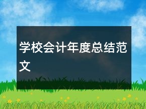學(xué)校會計年度總結(jié)范文