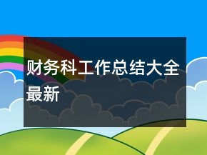 財務科工作總結大全最新