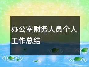 辦公室財(cái)務(wù)人員個(gè)人工作總結(jié)