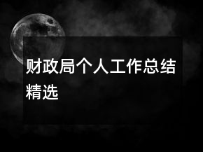 財(cái)政局個(gè)人工作總結(jié)精選