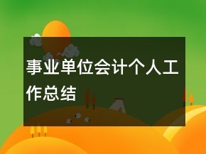 事業(yè)單位會(huì)計(jì)個(gè)人工作總結(jié)