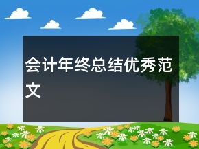 會計年終總結優(yōu)秀范文
