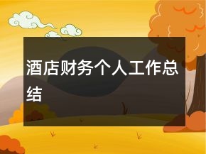 酒店財(cái)務(wù)個(gè)人工作總結(jié)