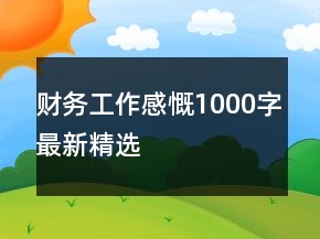 財(cái)務(wù)工作感慨1000字最新精選