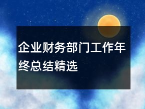企業(yè)財(cái)務(wù)部門工作年終總結(jié)精選