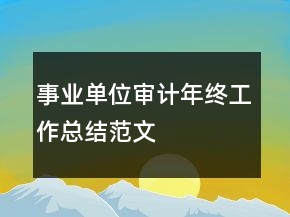 事業(yè)單位審計(jì)年終工作總結(jié)范文