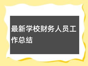 最新學(xué)校財(cái)務(wù)人員工作總結(jié)