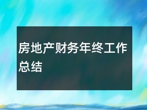 房地產(chǎn)財(cái)務(wù)年終工作總結(jié)
