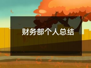 財務(wù)部個人總結(jié)