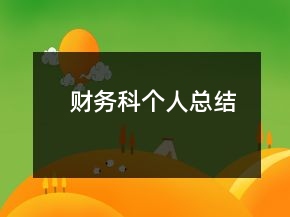 財務科個人總結