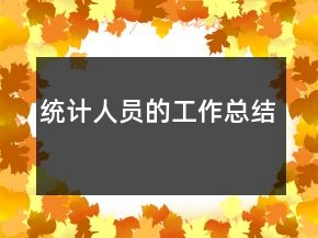 統(tǒng)計(jì)人員的工作總結(jié)