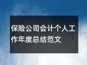 保險(xiǎn)公司會(huì)計(jì)個(gè)人工作年度總結(jié)范文