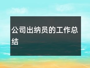 公司出納員的工作總結(jié)