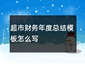 超市財(cái)務(wù)年度總結(jié)模板怎么寫