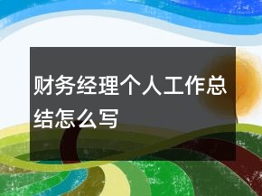 財務(wù)經(jīng)理個人工作總結(jié)怎么寫