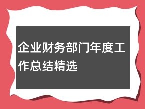 企業(yè)財(cái)務(wù)部門年度工作總結(jié)精選