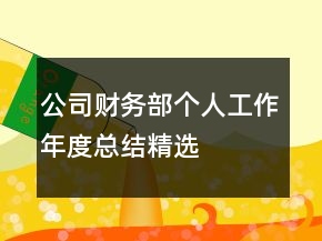 公司財務部個人工作年度總結(jié)精選