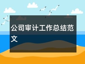 公司審計(jì)工作總結(jié)范文