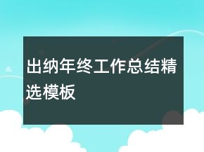 出納年終工作總結(jié)精選模板