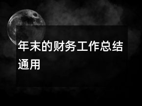 年末的財(cái)務(wù)工作總結(jié)通用