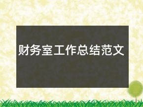 財(cái)務(wù)室工作總結(jié)范文