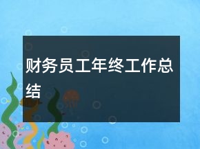 財務(wù)員工年終工作總結(jié)
