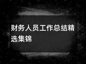 財務人員工作總結精選集錦