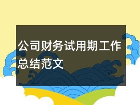 公司財務(wù)試用期工作總結(jié)范文