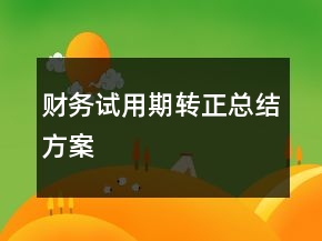 財務試用期轉正總結方案
