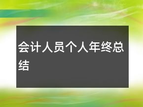 會計人員個人年終總結(jié)