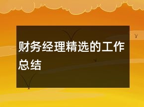 財務(wù)經(jīng)理精選的工作總結(jié)
