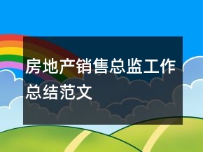 房地產(chǎn)銷售總監(jiān)工作總結(jié)范文