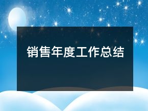 銷售年度工作總結