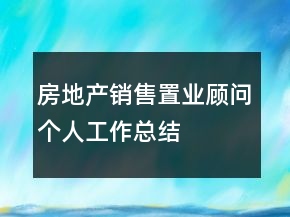 房地產(chǎn)銷售置業(yè)顧問個(gè)人工作總結(jié)