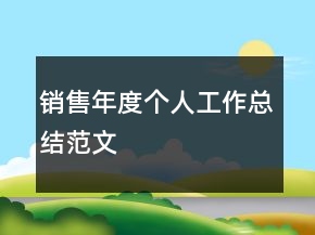 銷售年度個人工作總結(jié)范文