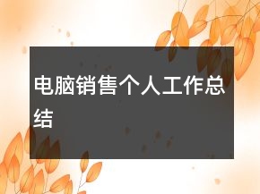 電腦銷售個人工作總結(jié)