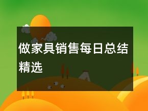 做家具銷售每日總結(jié)精選