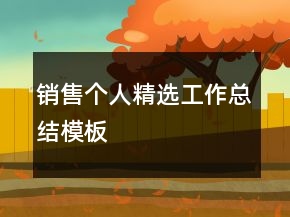 銷售個人精選工作總結(jié)模板