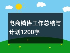 電商銷售工作總結(jié)與計(jì)劃1200字
