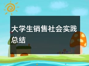 大學生銷售社會實踐總結