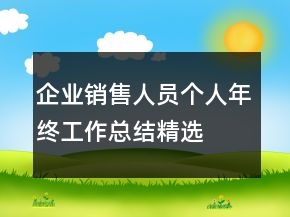 企業(yè)銷售人員個(gè)人年終工作總結(jié)精選