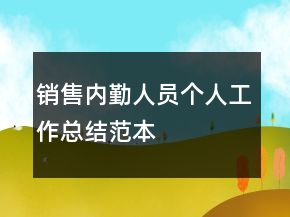 銷售內(nèi)勤人員個(gè)人工作總結(jié)范本