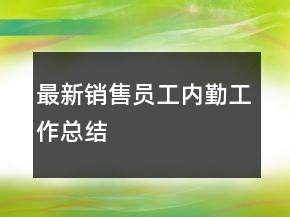 最新銷售員工內(nèi)勤工作總結(jié)