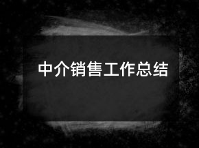 中介銷售工作總結(jié)