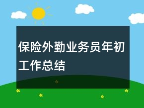 保險外勤業(yè)務員年初工作總結(jié)