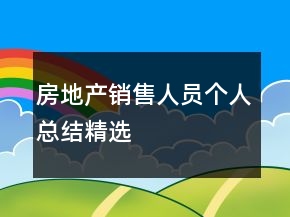 房地產銷售人員個人總結精選