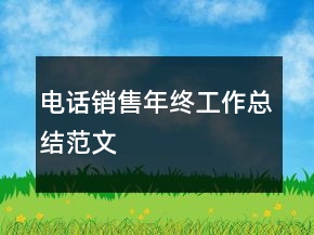 電話銷售年終工作總結(jié)范文