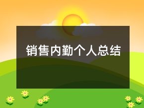 銷售內勤個人總結